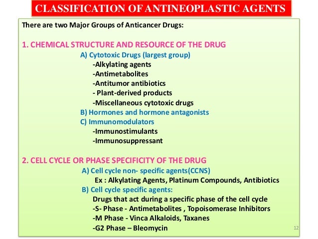 Chemistry and pharmacology of anticancer drugs